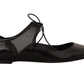 Elegant Pointed Toe Lace-Up Ballerina Flats