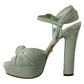 Elegant Velvet Ankle Strap Sandals