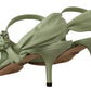 Elegant Aqua Green Ankle Strap Crystal Sandals