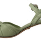 Elegant Aqua Green Ankle Strap Crystal Sandals