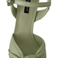 Elegant Aqua Green Ankle Strap Crystal Sandals
