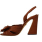 Elegant Brown Ankle Strap Heels with Bow Detail