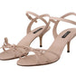 Chic Light Pink Kitten Heel Sandals