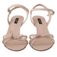 Chic Light Pink Kitten Heel Sandals