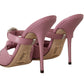 Elegant Pink Crystal Heeled Sandals