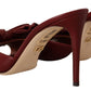 Elegant Bow Applique Leather Heeled Sandals