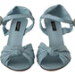 Chic Crystal Applique Leather Heels