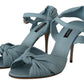 Chic Crystal Applique Leather Heels