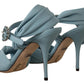 Chic Crystal Applique Leather Heels