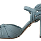 Chic Crystal Applique Leather Heels