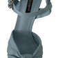 Chic Crystal Applique Leather Heels