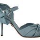 Chic Crystal Applique Leather Heels
