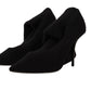 Elegant Stretch Socks Boots in Black