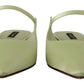 Emerald Crystal Embellished Leather Slides