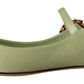 Emerald Crystal Embellished Leather Slides