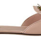 Crystal-Embellished Leather Slide Flats