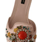 Crystal-Embellished Leather Slide Flats