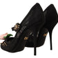 Elegant Floral Crystal Mesh Pumps