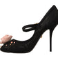 Elegant Floral Crystal Mesh Pumps