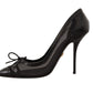 Elegant Black Mesh Stiletto Pumps