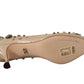 Chic Beige Leather Pumps with Kitten Heels