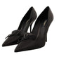 Elegant Black Leather Stiletto Pumps