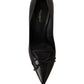 Elegant Black Leather Stiletto Pumps