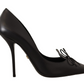 Elegant Black Leather Stiletto Pumps