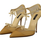Elegant Yellow Mesh Heels For Special Occasions