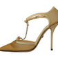 Elegant Yellow Mesh Heels For Special Occasions