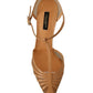 Elegant Peach T-Strap Heels Pumps