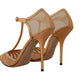 Elegant Peach T-Strap Heels Pumps