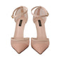 Elegant Pink Leather Heels Pumps