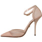 Elegant Pink Leather Heels Pumps