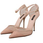 Elegant Pink Leather Heels Pumps