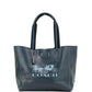 Derby Medium Navy Pebble Leather Horse Carriage Tote Handbag Purse