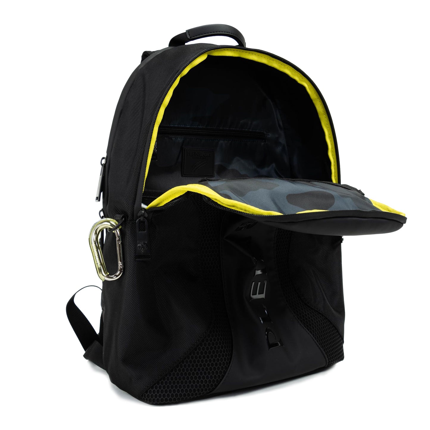 Black Polyester Men Backpack