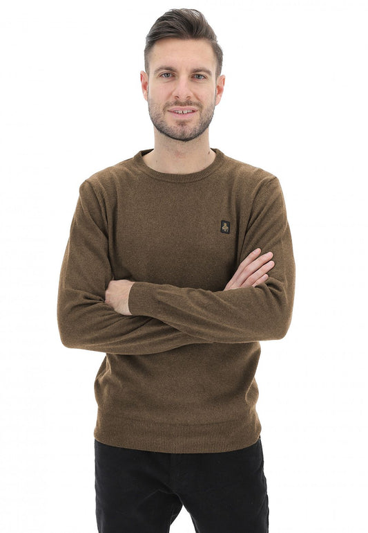 Brown Wool Men Sweater