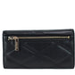 Jet Set Travel Large Black Quilted Vegan Leather Trifold Wallet