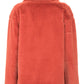 Elegant Red Faux Fur Jacket with Button Closure