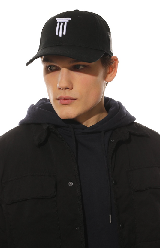 Black Cotton Men Hat
