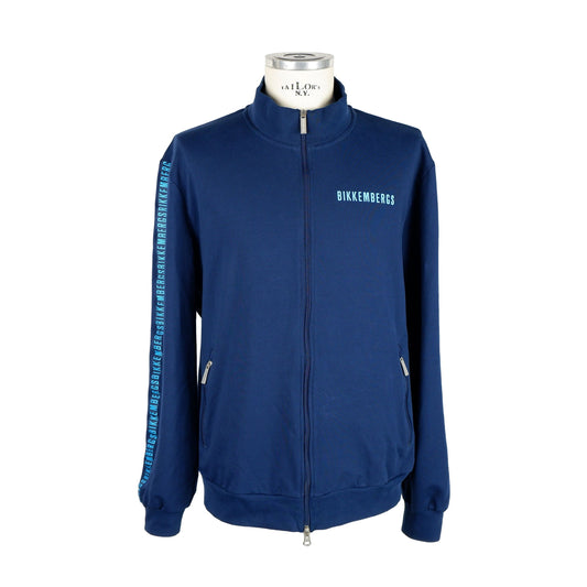 Blue Cotton Men Sweater