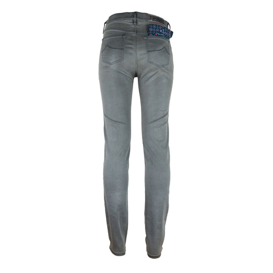 Gray Cotton Women Jeans
