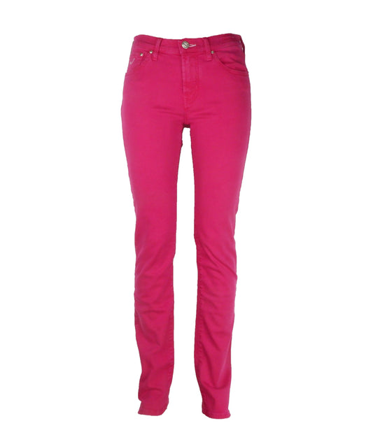 Fuchsia Cotton Women Jeans