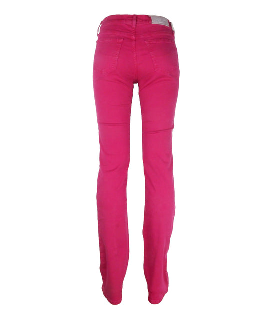 Fuchsia Cotton Women Jeans
