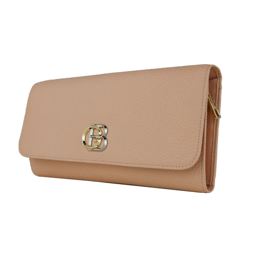 Elegant Beige Vitello Crossbody Luxe Bag