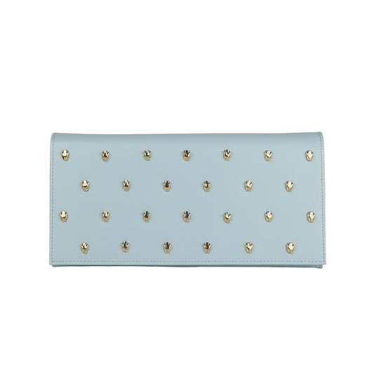 Light Blue Calfskin Women Crossbody