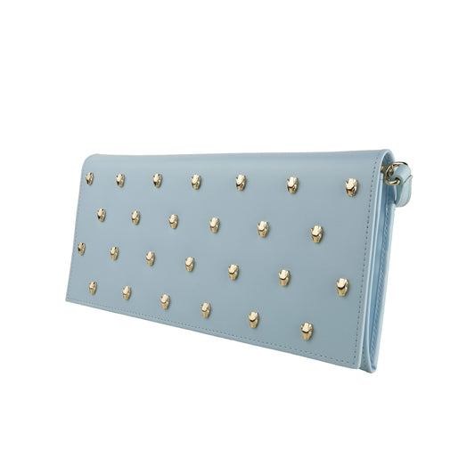 Light Blue Calfskin Women Crossbody
