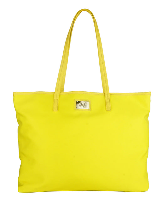 Yellow Polyurethane Women Shoulder Bag