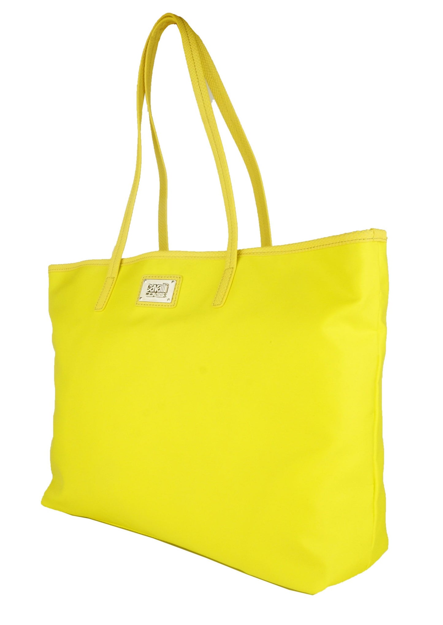 Yellow Polyurethane Women Shoulder Bag